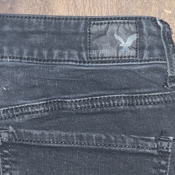 American Eagle Hi Rise Denim Black Jeggings Sz 2 - Picture 7 of 7